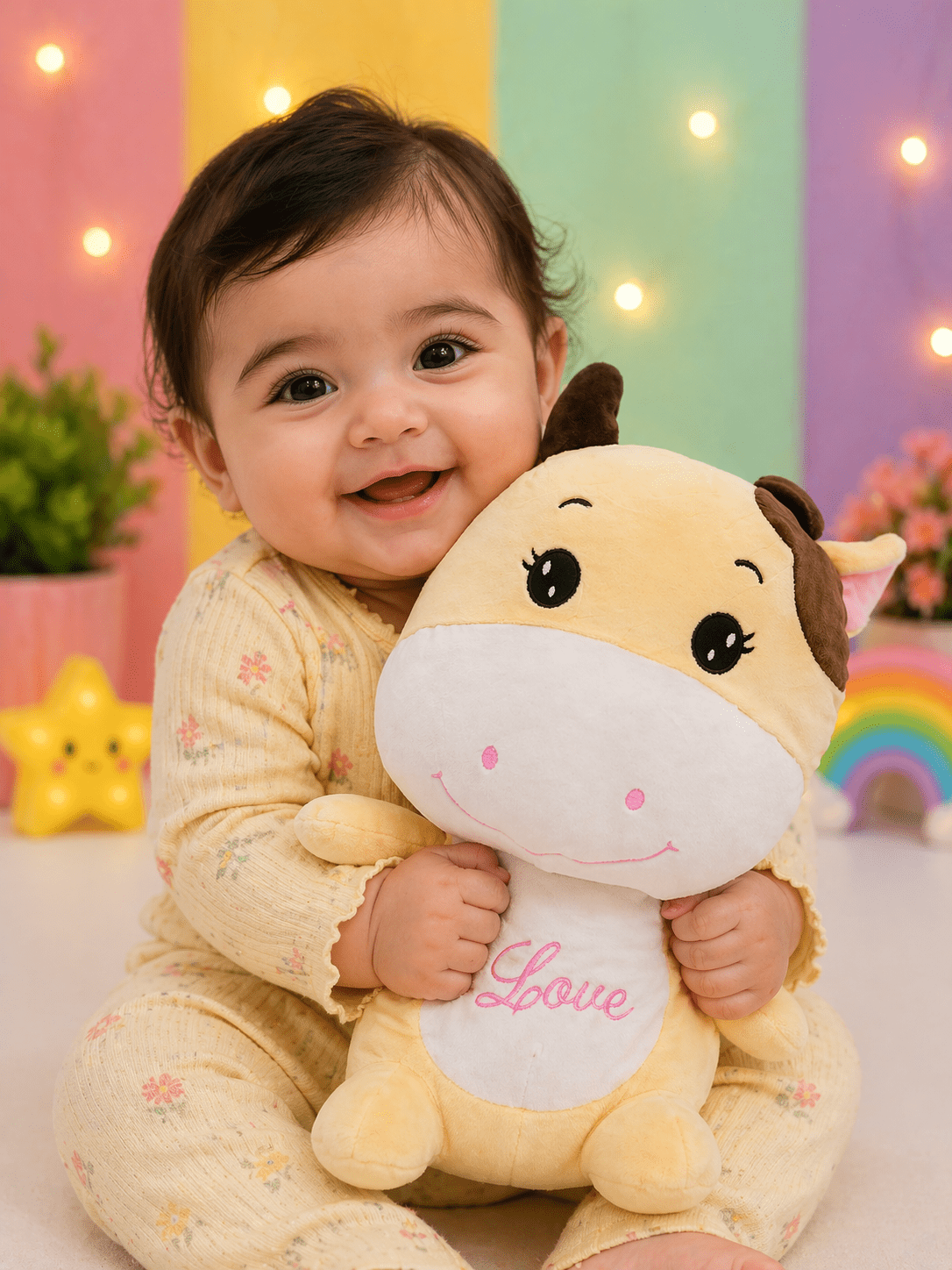 Cute Cow Soft Toy for Kids 1–6 Years | Huggable & Cuddly Stuffed Toy for Playtime - Bouncy Boo - Kids Toys Store