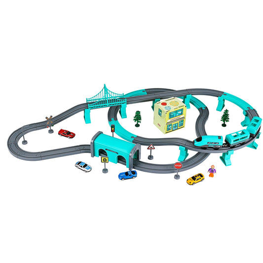 DIY Kids Train Track Toy Set, Electric Train Toys with Cars for 3+ Year Old Toddlers Boys Girls - Bouncy Boo - Kids Toys Store