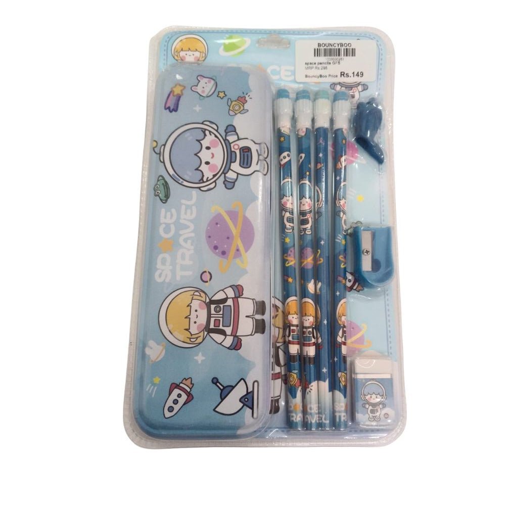 Space Travel Stationery Set for Kids 3+ Years | Complete School Kit with Pencil Box - Bouncy Boo - Kids Toys Store