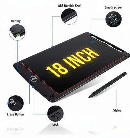 18 Inch LCD Writing Tablet for Kids & Adults – Enhances Creativity, Note - Taking and Paperless Learning - Bouncy Boo - Kids Toys Store