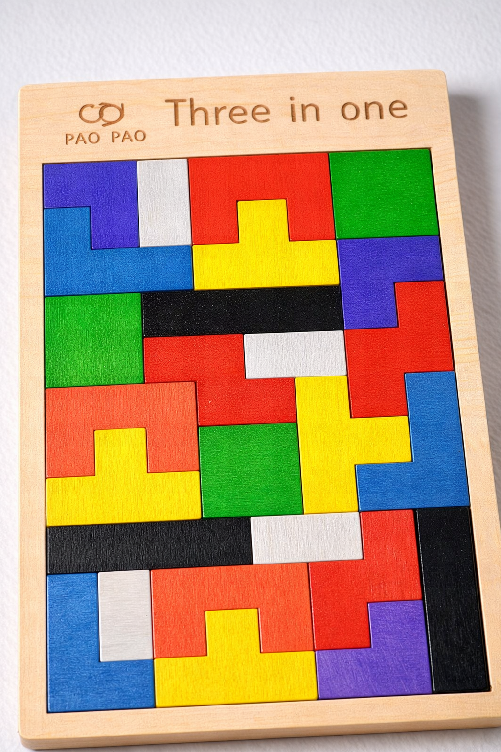 Wooden learning puzzle board for children by Bouncy Boo