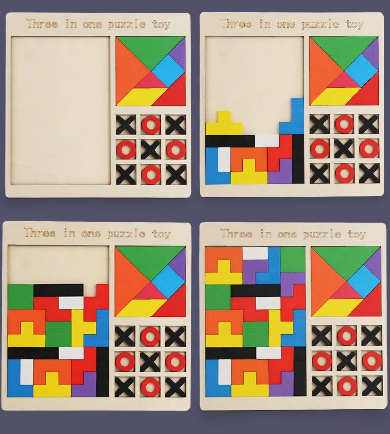 3-in-1 Wooden Learning Toy for Kids