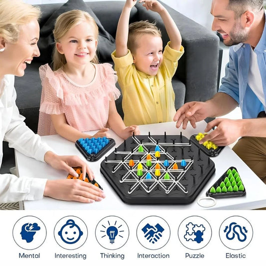 Triangle chess with connected lines