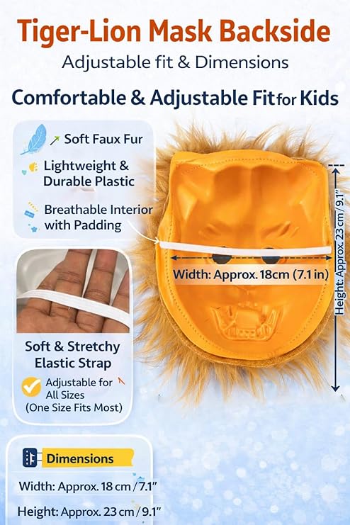 Animal Face Mask for Kids 3+ Years | Perfect for Costume & Party Fun - Bouncy Boo - Kids Toys Store