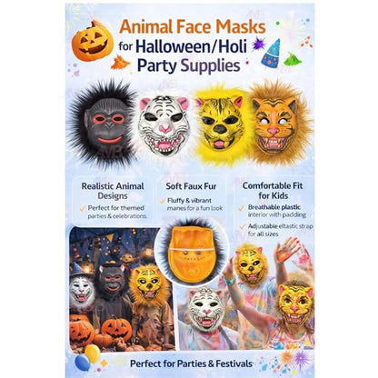 Animal Face Mask for Kids 3+ Years | Perfect for Costume & Party Fun - Bouncy Boo - Kids Toys Store