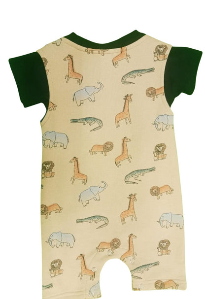 Baby Jungle Print Romper for 6–12 Months | Soft & Comfortable Daily Wear - Bouncy Boo - Kids Toys Store