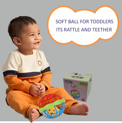 Baby rattle and teether set for sensory development by Bouncy Boo