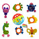 Baby rattle and teether set for infants by Bouncy Boo