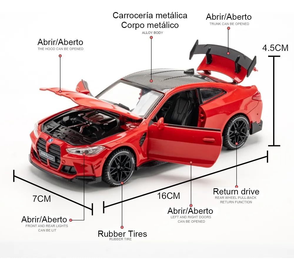 BMW M4 Diecast Model Car for Kids Age 3+ – Enhances Imaginative Play and Motor Skill Development - Bouncy Boo - Kids Toys Store