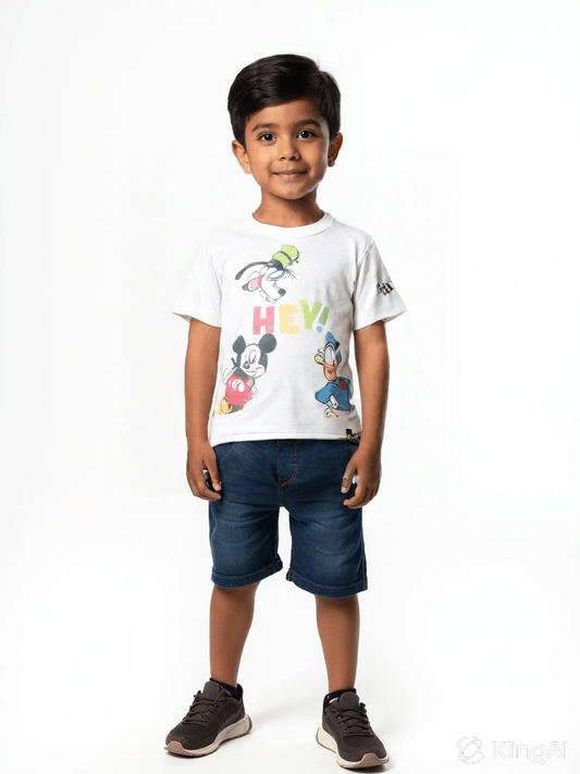 Boys Cartoon Print T-Shirt and Shorts Set for 2–5 Years | Fun & Comfortable Casual Wear - Bouncy Boo - Kids Toys Store