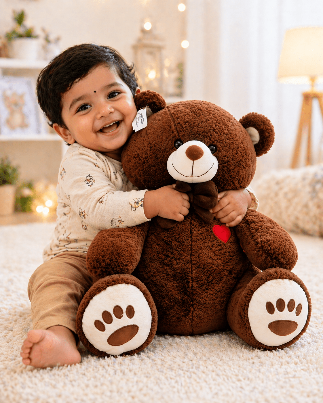 Brown Teddy Bear Soft Toy for Kids 1–6 Years | Cute & Cuddly Plush Toy - Bouncy Boo - Kids Toys Store