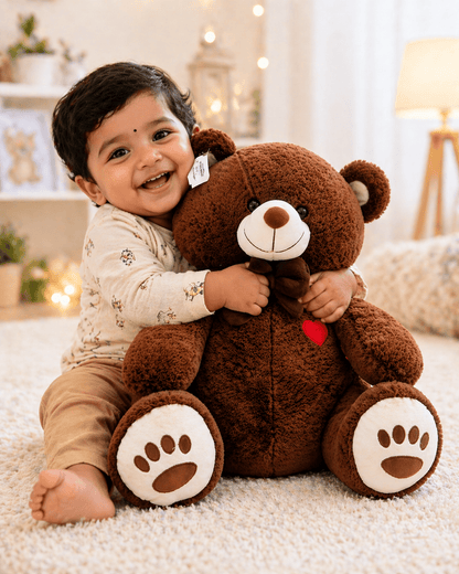 Brown Teddy Bear Soft Toy for Kids 1–6 Years | Cute & Cuddly Plush Toy - Bouncy Boo - Kids Toys Store