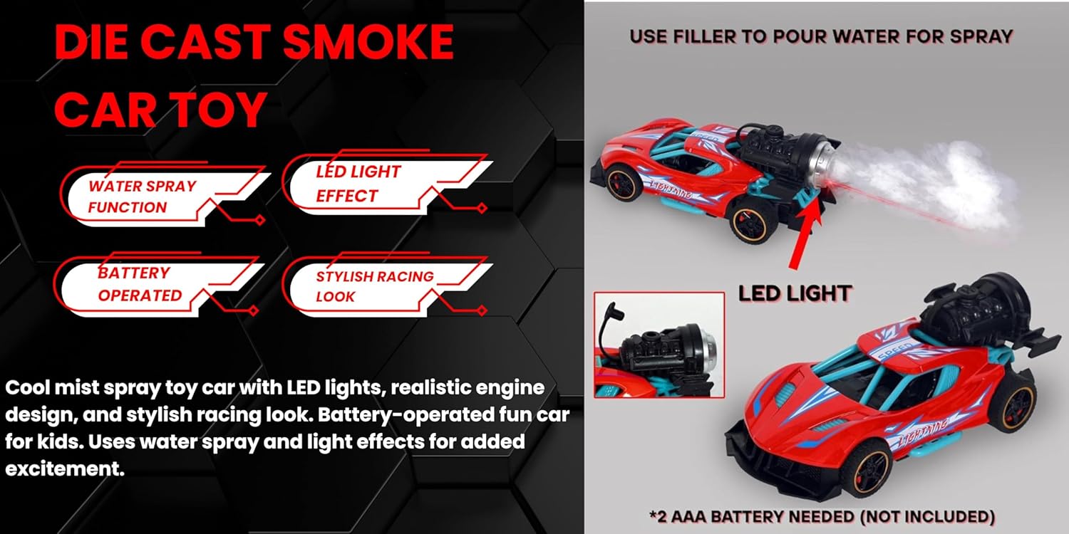 Car with Light, Sound & Safe Mist Effect - Bouncy Boo - Kids Toys Store