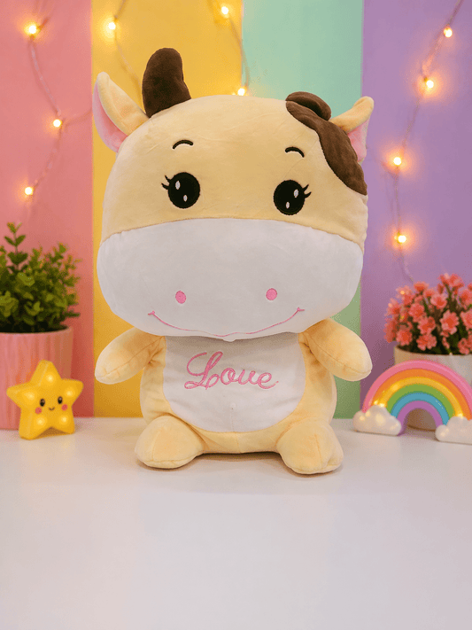 Cute Cow Soft Toy for Kids 1–6 Years | Huggable & Cuddly Stuffed Toy for Playtime - Bouncy Boo - Kids Toys Store