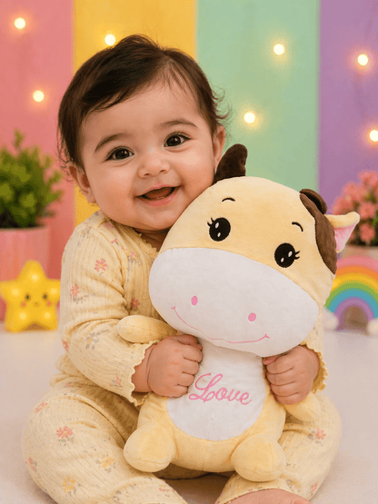 Cute Cow Soft Toy for Kids 1–6 Years | Huggable & Cuddly Stuffed Toy for Playtime - Bouncy Boo - Kids Toys Store