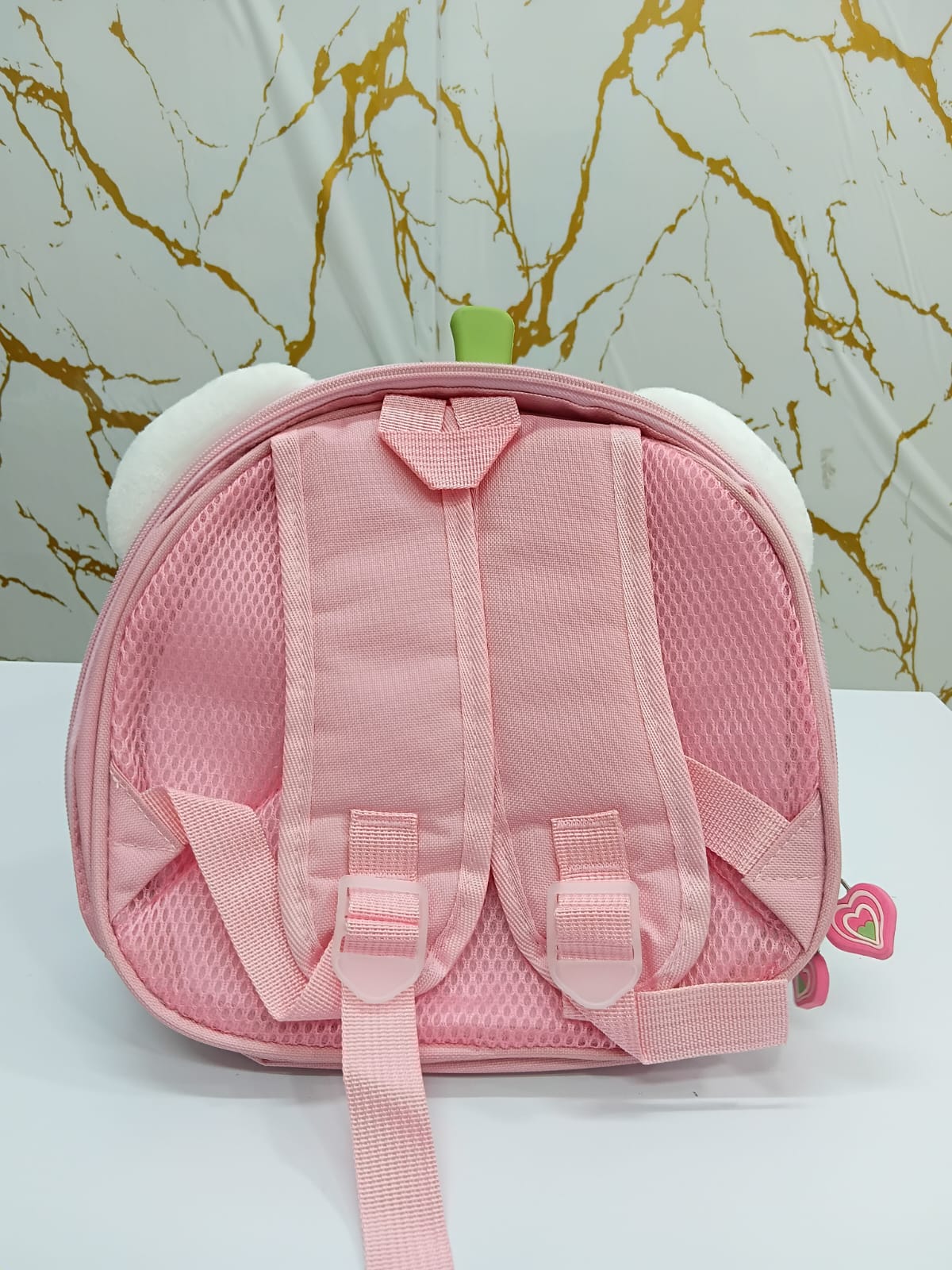 Pink strawberry backpack for children by Bouncy Boo