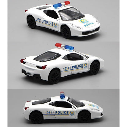 Die Cast Police Car Toy for Kids 3+ Years | Pull Back Action & LED Lights - Bouncy Boo - Kids Toys Store