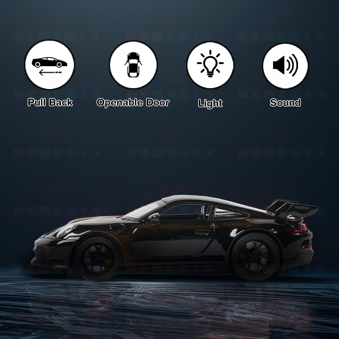 Die Cast Porsche Car Toy for Kids 3+ Years | Pull Back Action & Sound - Bouncy Boo - Kids Toys Store