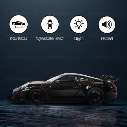 Die Cast Porsche Car Toy for Kids 3+ Years | Pull Back Action & Sound - Bouncy Boo - Kids Toys Store