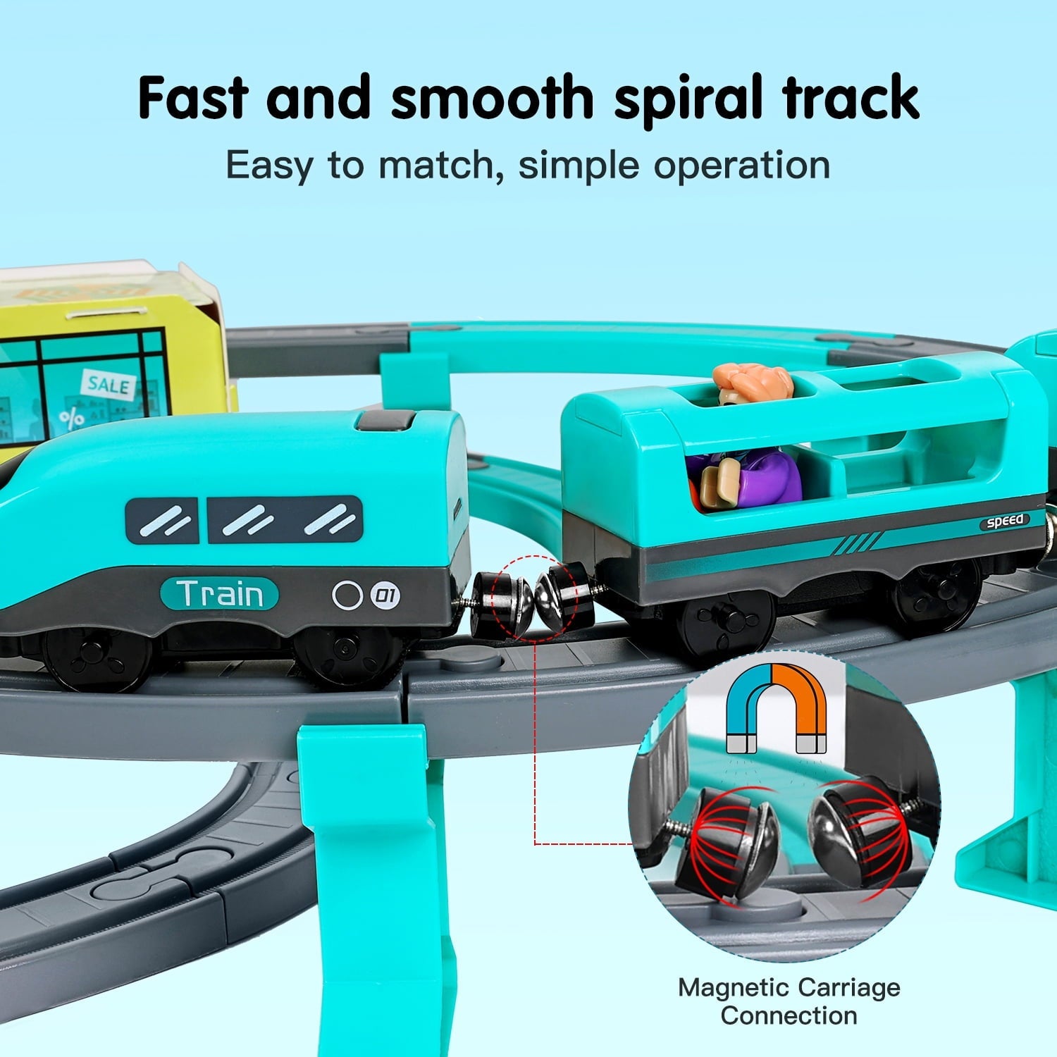 DIY Kids Train Track Toy Set, Electric Train Toys with Cars for 3+ Year Old Toddlers Boys Girls - Bouncy Boo - Kids Toys Store