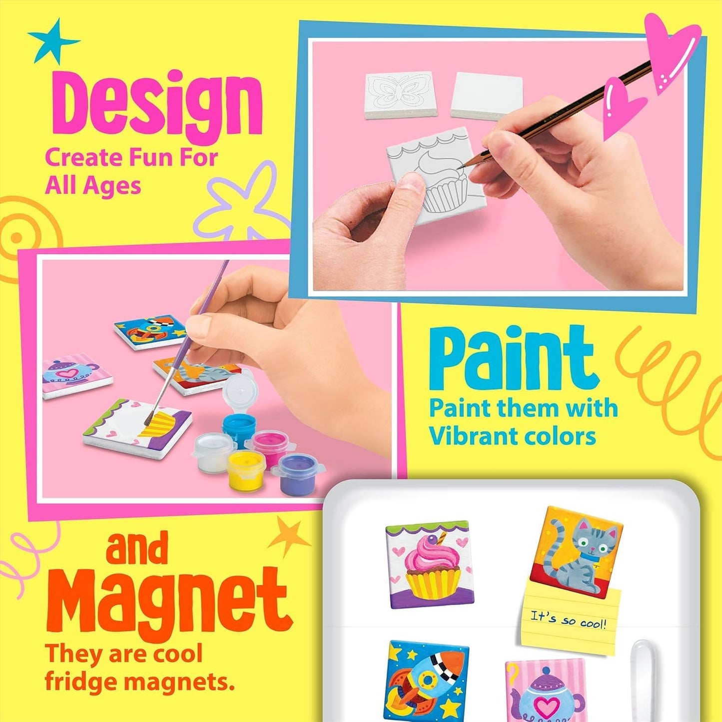 DIY art kit for kids magnetic tiles by Bouncy Boo