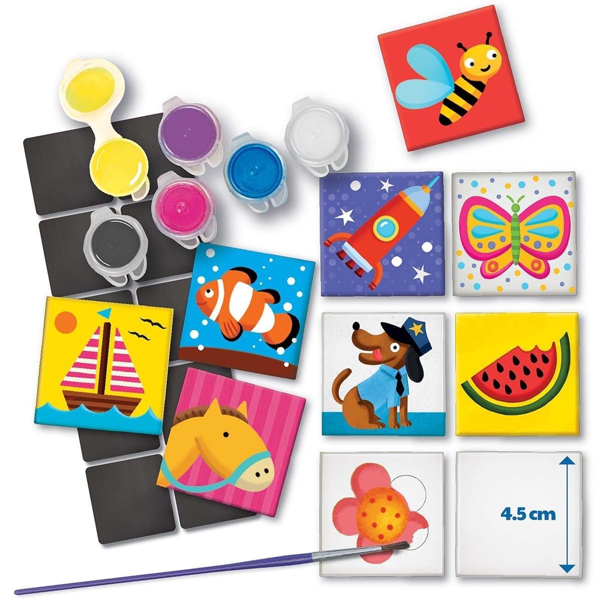 Magnetic tile art kit for kids craft activity by Bouncy Boo