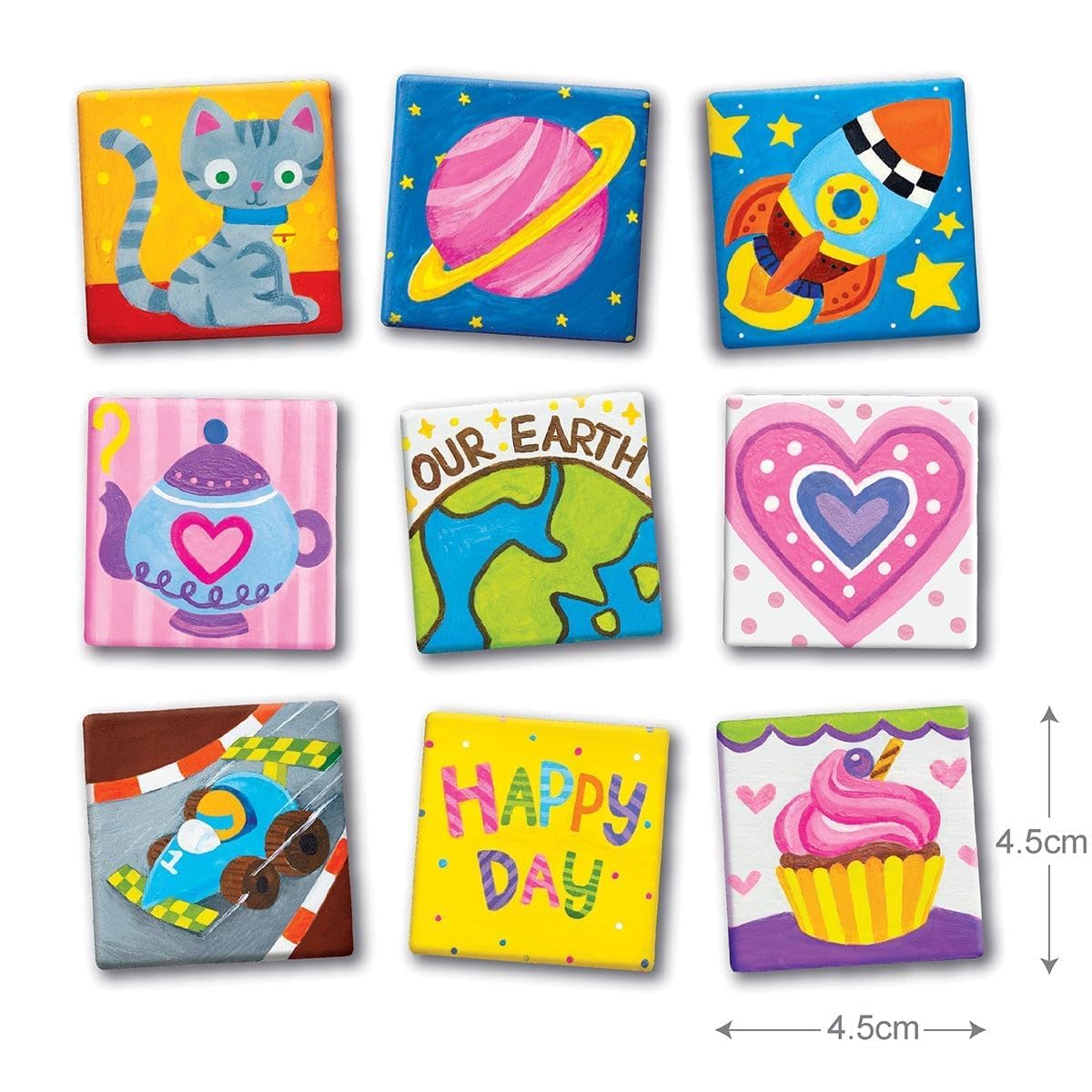 Kids magnetic tile art kit for creativity by Bouncy Boo