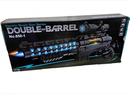 Double Barrel Electric Toy Gun with Laser, LED Lights & Music - Bouncy Boo - Kids Toys Store