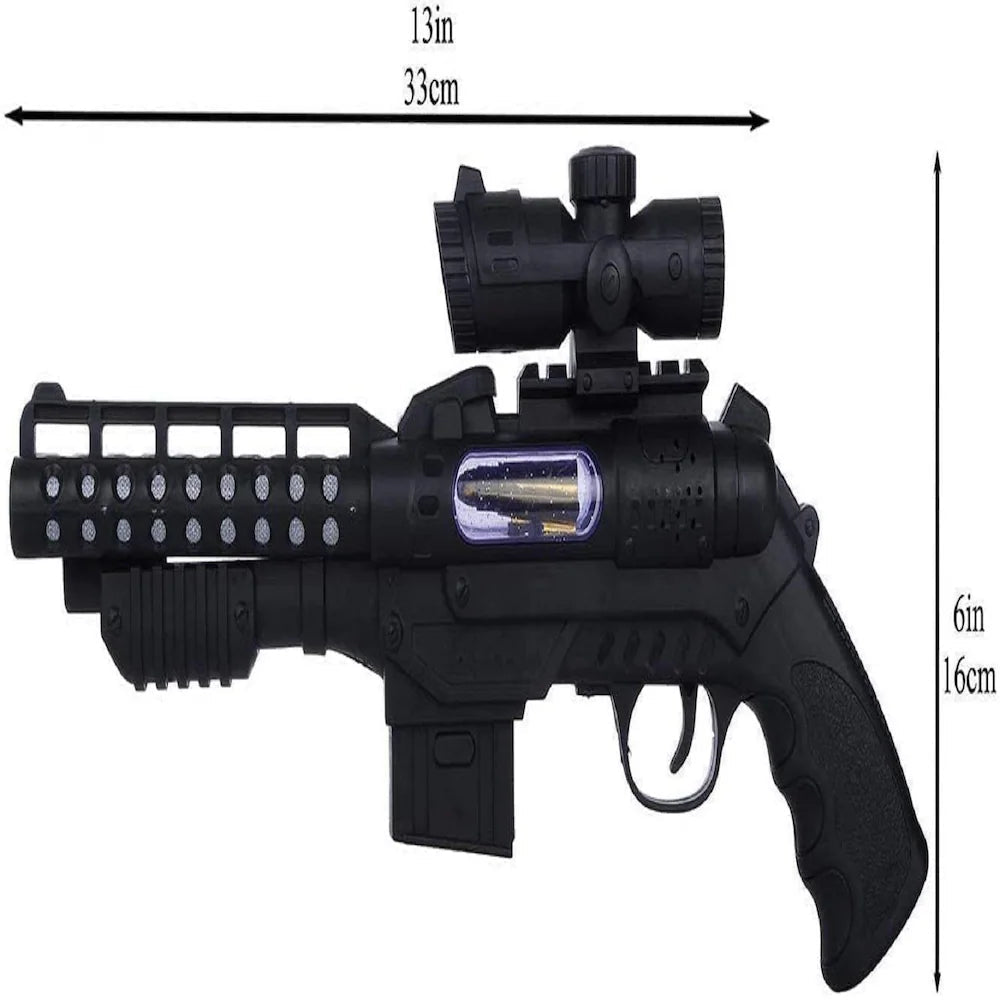 Double Barrel Electric Toy Gun with Laser, LED Lights & Music - Bouncy Boo - Kids Toys Store