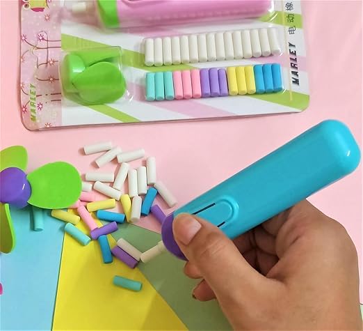 Electric Eraser with Fan – 12 Refills - Bouncy Boo - Kids Toys Store