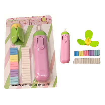 Electric Eraser with Fan – 12 Refills - Bouncy Boo - Kids Toys Store