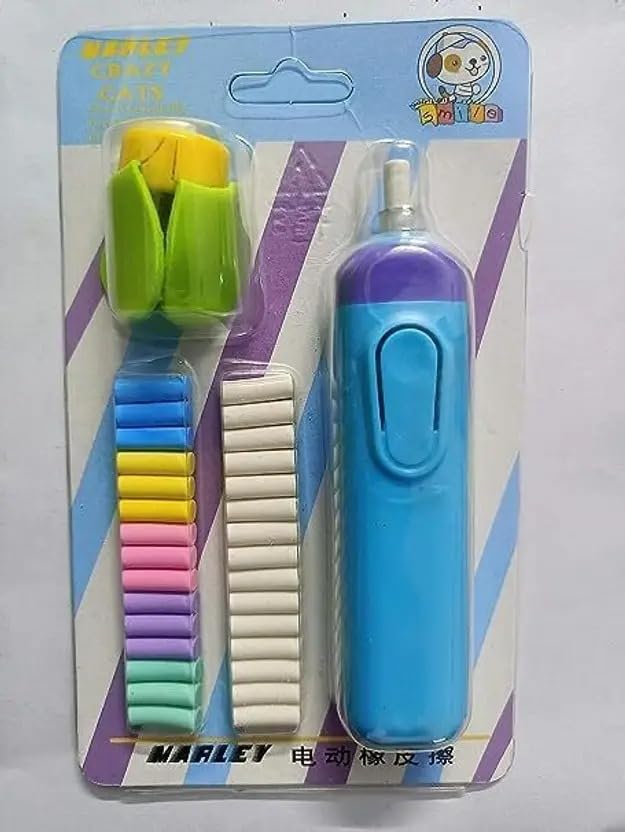 Electric Eraser with Fan – 12 Refills - Bouncy Boo - Kids Toys Store