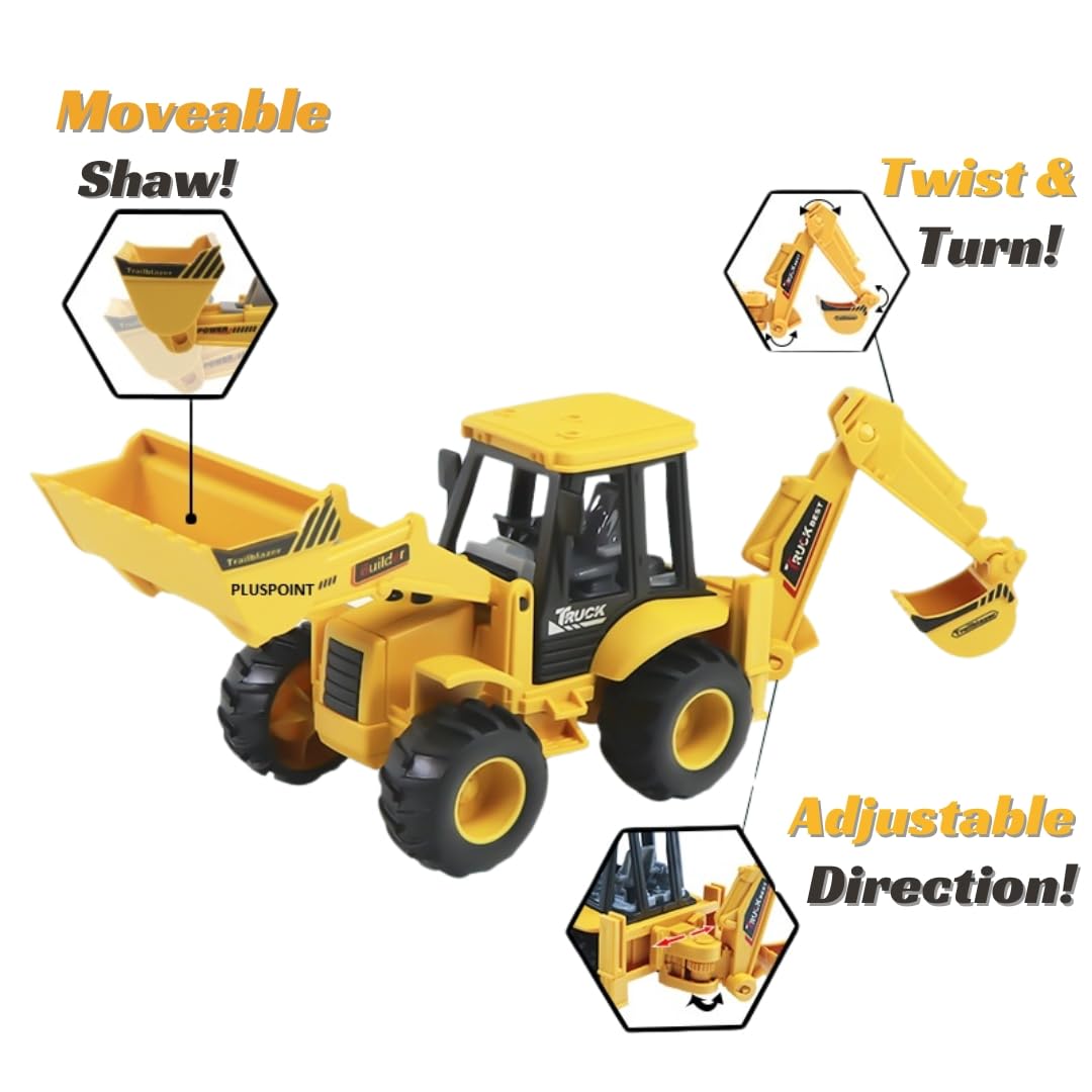 Kids excavator toy for construction play by Bouncy Boo