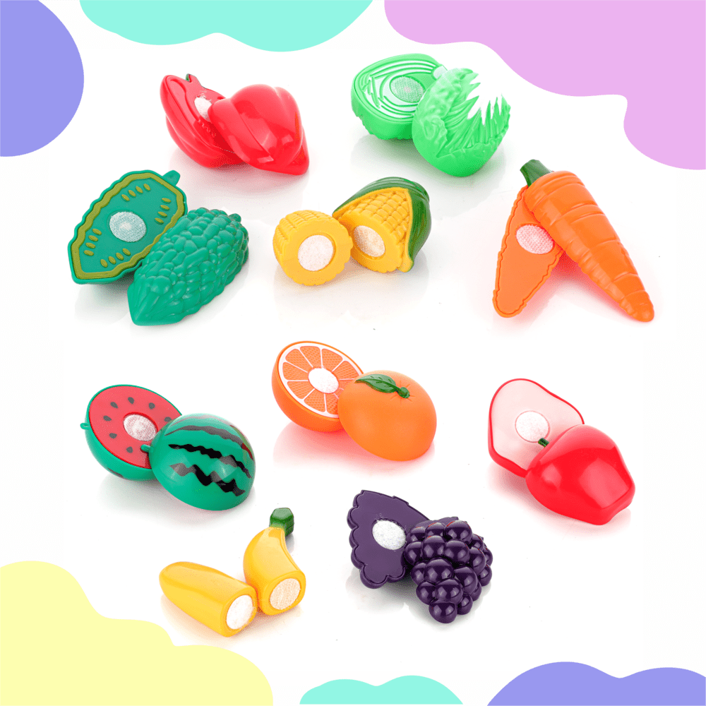 Fruits and Vegetables Toy Basket for Kids Age 3+ – Encourages Pretend Play and Learning Fun - Bouncy Boo - Kids Toys Store