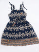 Girls Navy Blue Printed Dress for 2–6 Years | Stylish & Comfortable Party Wear - Bouncy Boo - Kids Toys Store