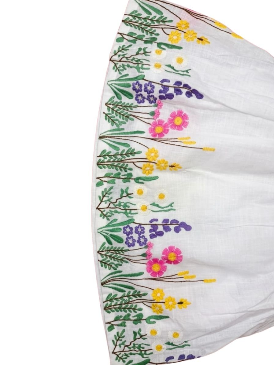 Girls White Floral Dress for 2–6 Years | Elegant & Breathable Summer Wear - Bouncy Boo - Kids Toys Store