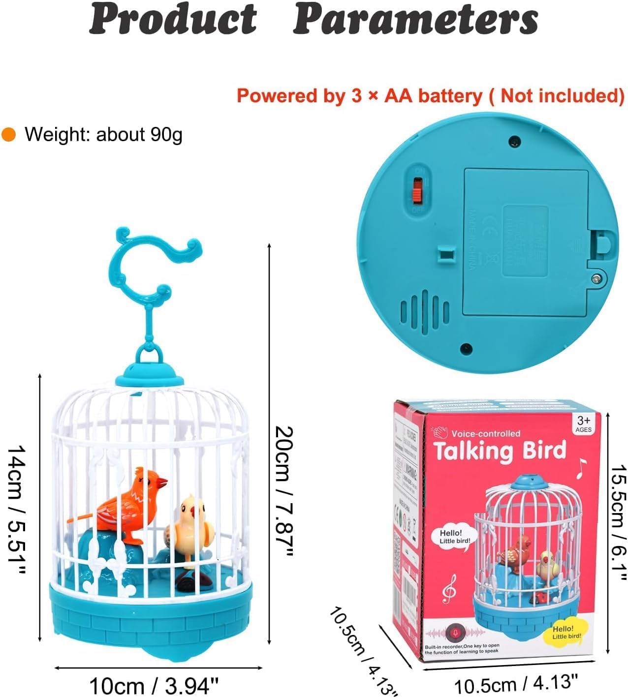 Interactive Talking Bird Toy for Kids 3+ Years | Repeats What You Say - Bouncy Boo - Kids Toys Store