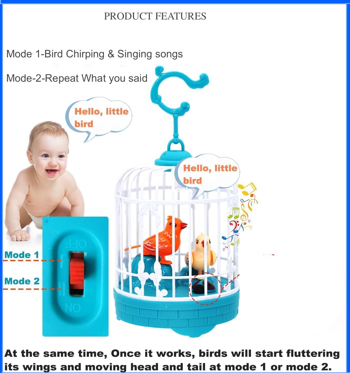 Interactive Talking Bird Toy for Kids 3+ Years | Repeats What You Say - Bouncy Boo - Kids Toys Store