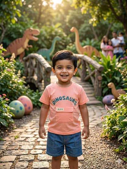Kids Dinosaur T-Shirt and Shorts Set for Boys 1–5 Years | Comfortable Daily Wear - Bouncy Boo - Kids Toys Store