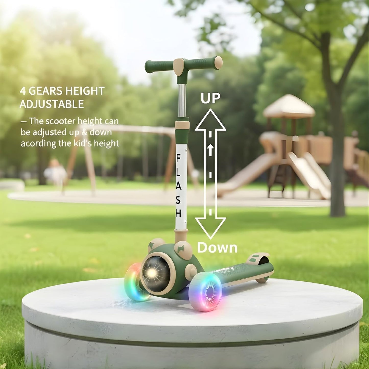 LED wheel scooter for kids coordination skills by Bouncy Boo