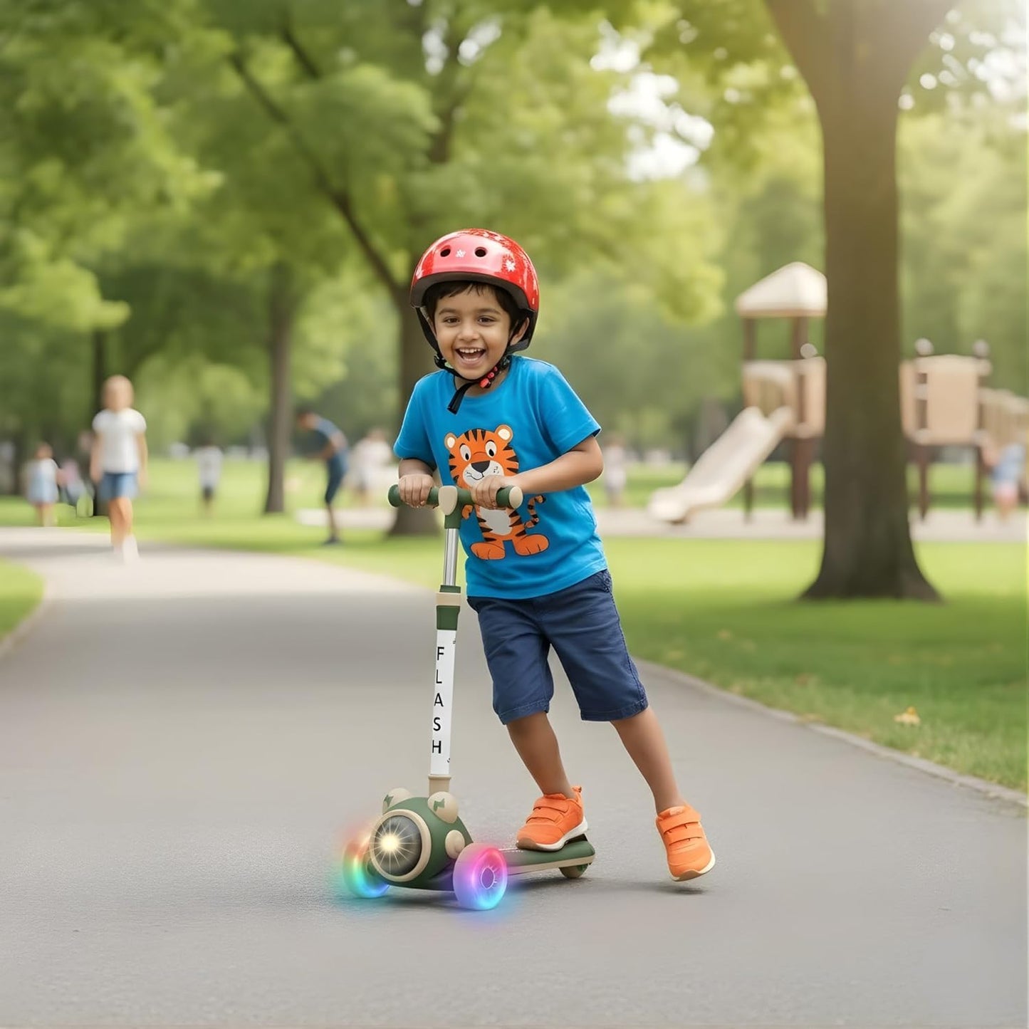 Kids scooter LED lights for outdoor activities by Bouncy Boo