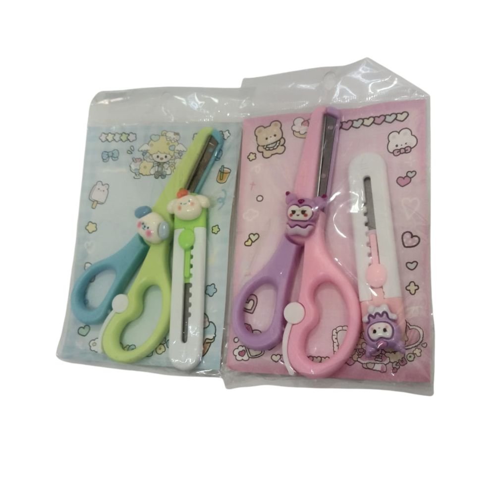 Kids Safety Scissors and Paper Cutter Set for 3+ Years | Safe Craft Cutting Kit - Bouncy Boo - Kids Toys Store