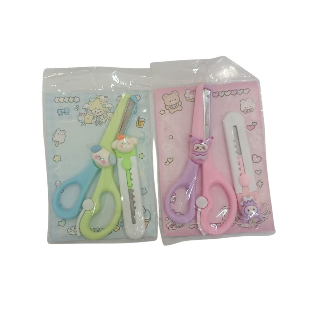 Kids Safety Scissors and Paper Cutter Set for 3+ Years | Safe Craft Cutting Kit - Bouncy Boo - Kids Toys Store