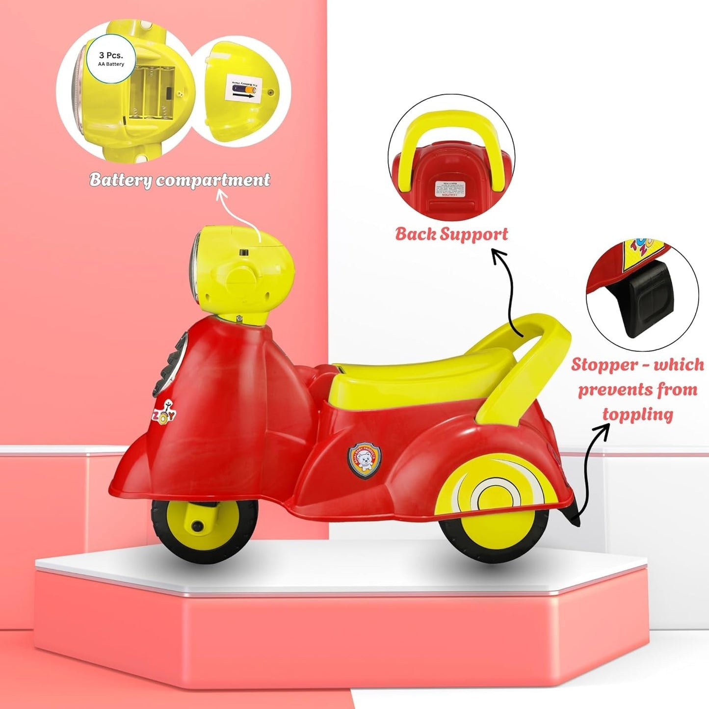 Kids Scooter Ride - On 4+ Years | Confidence & Outdoor Fun Toy - Bouncy Boo - Kids Toys Store