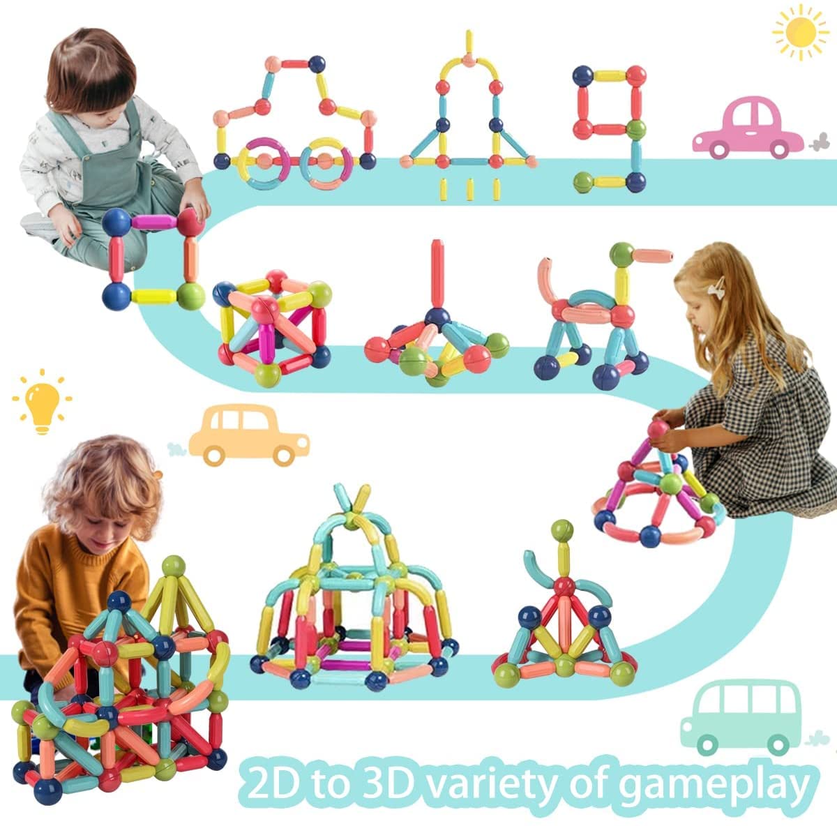 Magnetic Building Set (25 pcs) - Bouncy Boo - Kids Toys Store