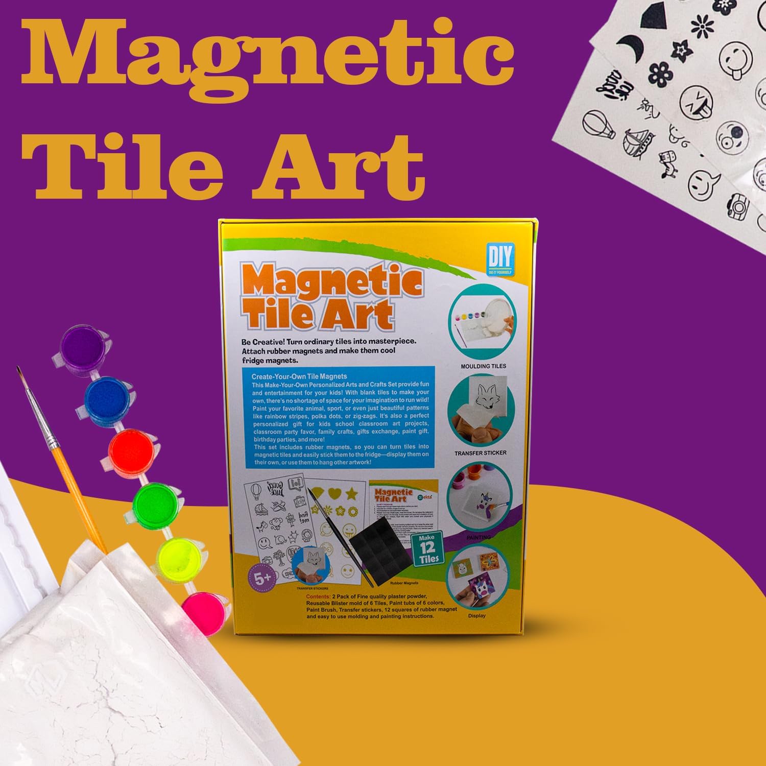 Magnetic Tile Art Kit for Kids Age 6+ – Enhances Creativity and Artistic Skills - Bouncy Boo - Kids Toys Store