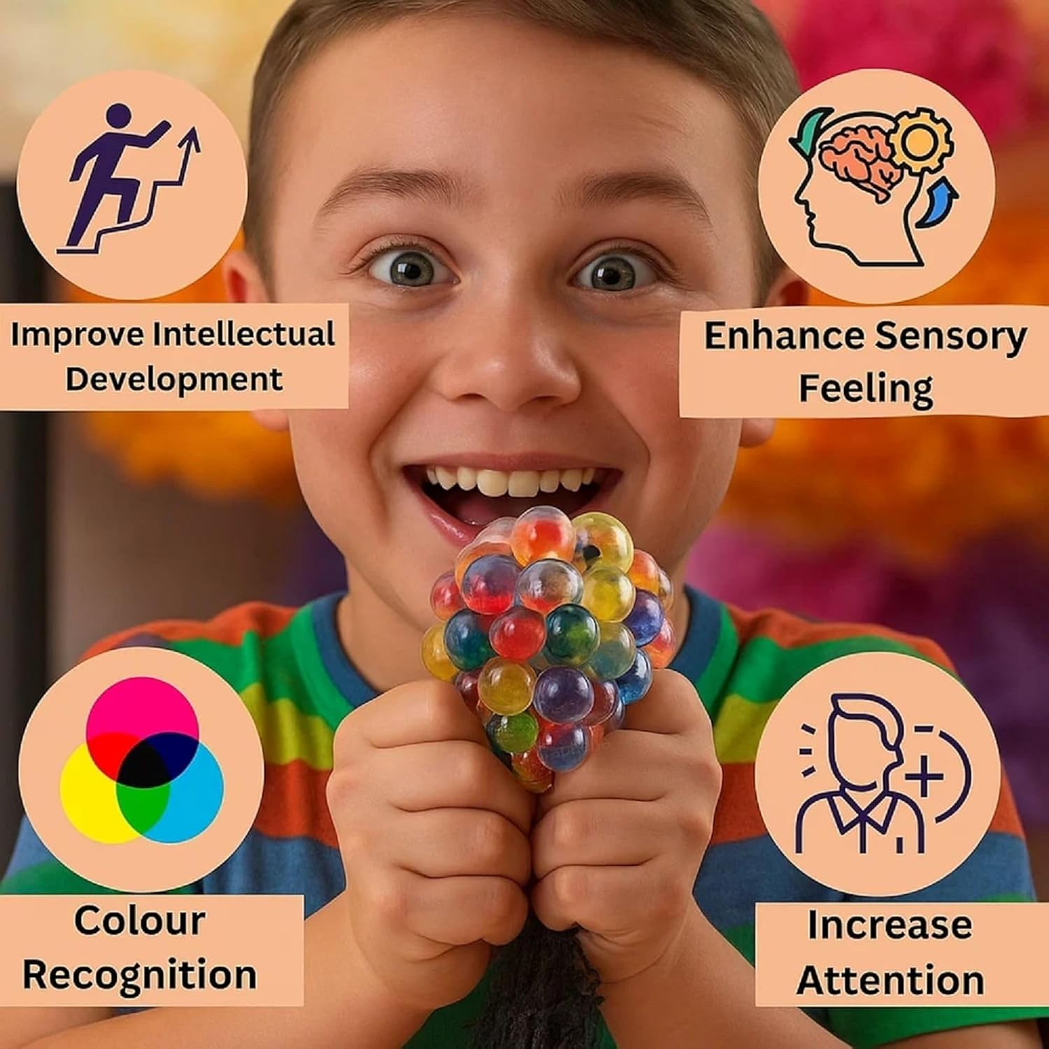 Mesh Stress Ball Toy for Kids 3+ Years | Fun Sensory Stress Relief - Bouncy Boo - Kids Toys Store