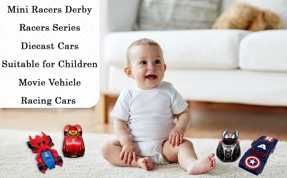 Mini Die Cast Car Set for Kids 3+ Years | Pack of 4 Racing Fun - Bouncy Boo - Kids Toys Store