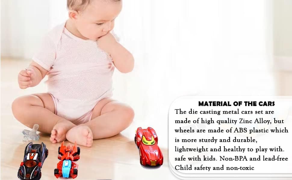 Mini Die Cast Car Set for Kids 3+ Years | Pack of 4 Racing Fun - Bouncy Boo - Kids Toys Store