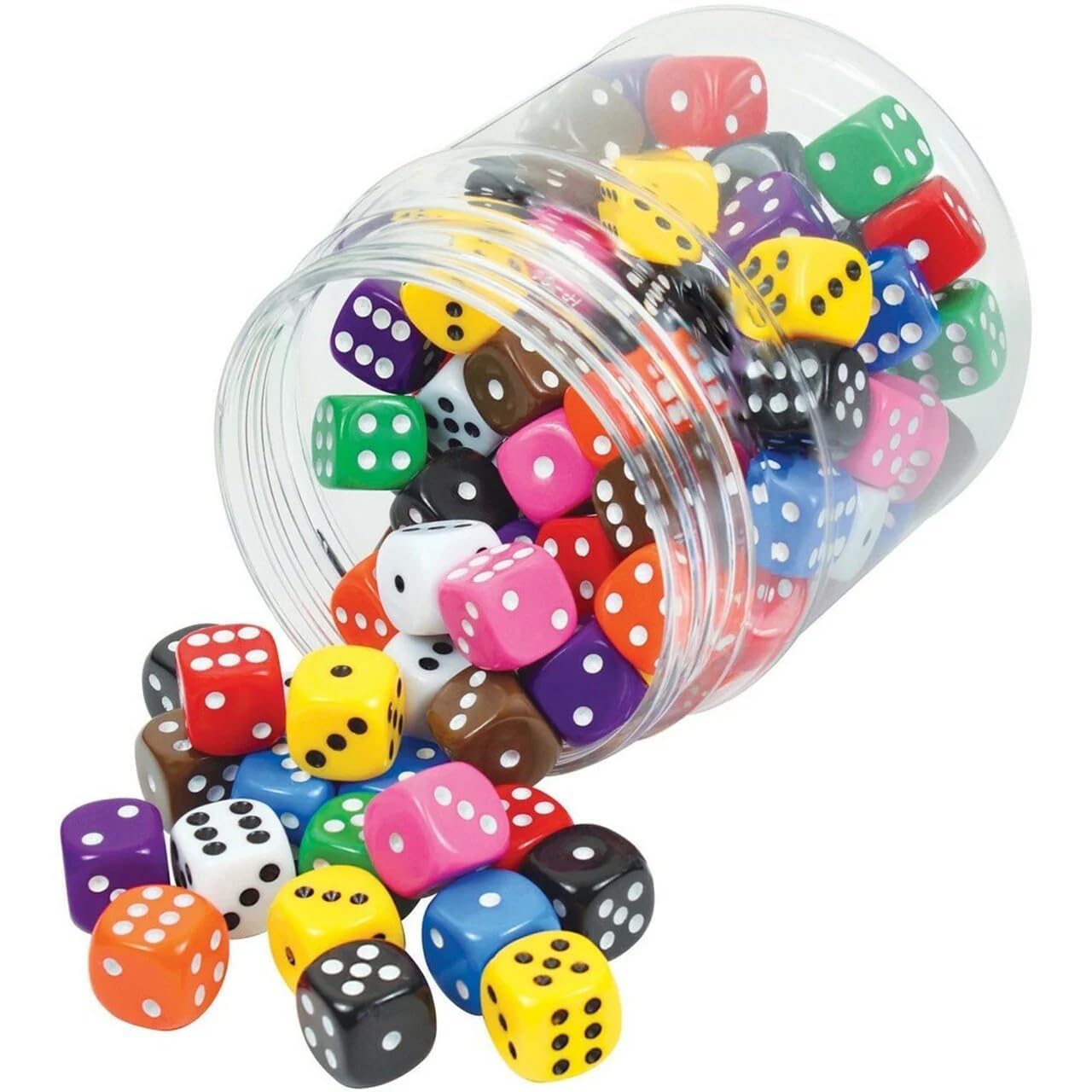 Multi - coloured 6 - sided game dice for kids 3+ years – improves counting, math learning and fun gameplay - Bouncy Boo - Kids Toys Store
